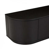 Oberon Crescent Entertainment Unit Black 2100mm